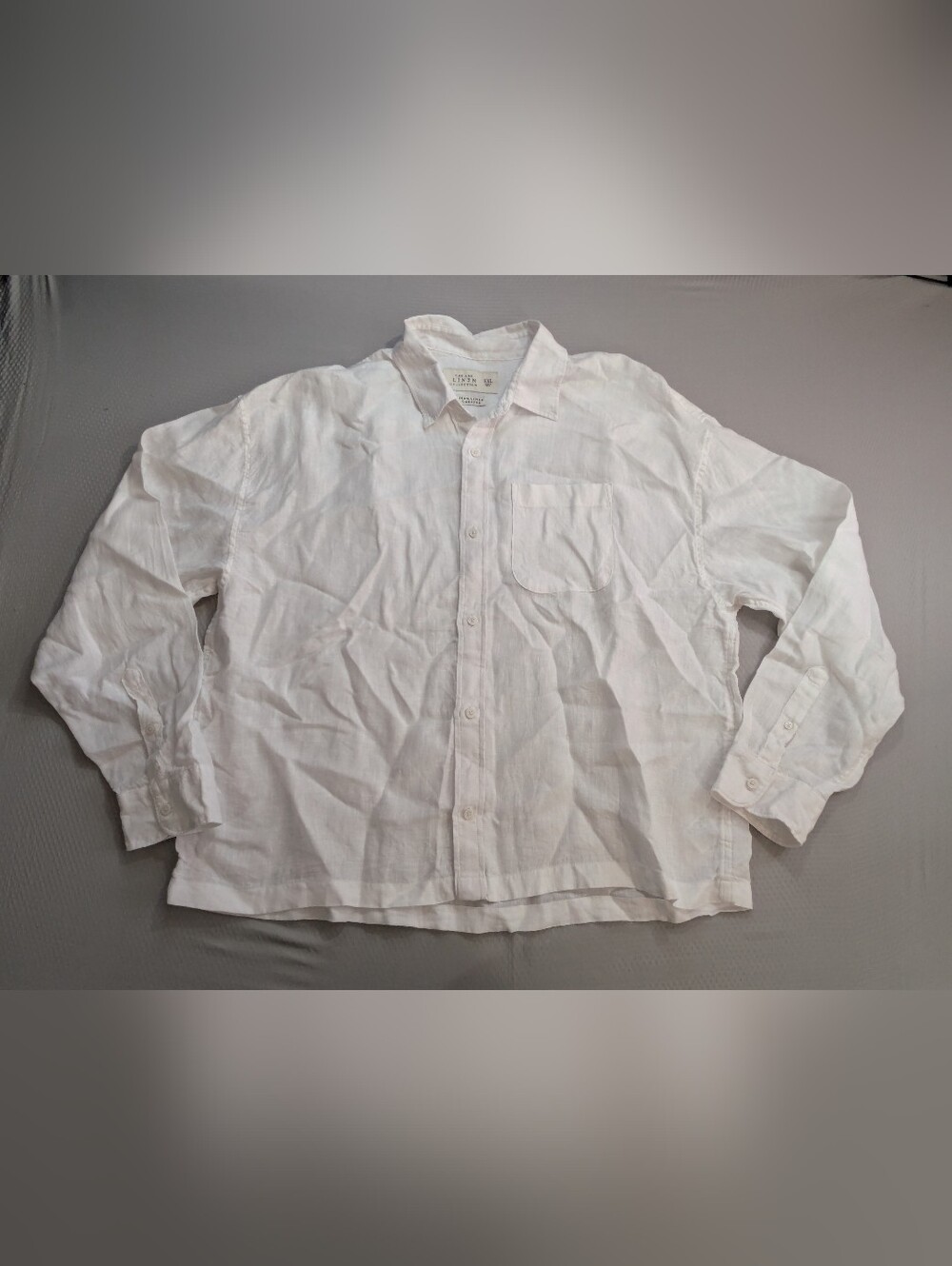 Abercrombie & Fitch Shirt Mens 2XL The A&F Linen Collection Button Down Cropped